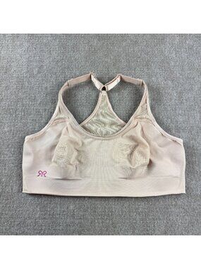 Ruby Ribbon Heritage Sheer Demiette Racerback Bra Beige Size 32 Wirefree Stretch